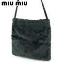 【スプリングセール】ミュウミュウ ショルダーバッグ 斜めがけショルダー ブラック ボア miu miu D2502 【中古】