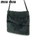 【春の大感謝祭 30％OFF】ミュウミュウ ショルダーバッグ 斜めがけショルダー ブラック ボア miu miu D2502 【中古】