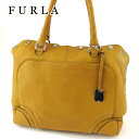 【スプリングセール】フルラ トートバッグ メンズ可 イエロー レザー FURLA T20488 【中古】