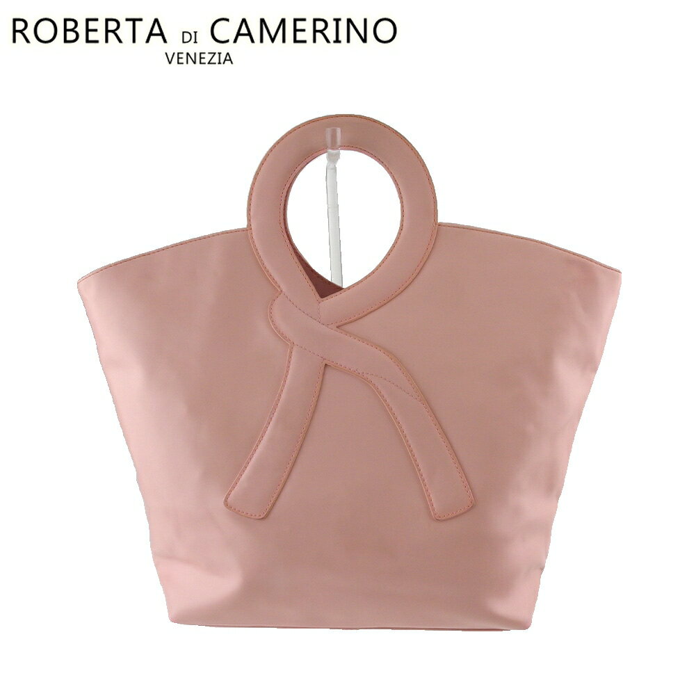 【スプリングセール30％OFF】ロベルタ ディ カメリーノ トートバッグ トート ハンドバッグ レディース Rハンドル ピンク ROBERTA DI CAMERINO B1169 【中古】