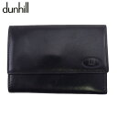 【冬のTHEセール 30%OFF】ダンヒル キーケース 6連キーケース メンズ ロングテールロゴ ブラック ゴールド レザー dunhill b1181s 【中古】