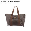 【冬のTHEセール 30%OFF】【中古】 マリオ ヴァレンティノ ボストンバッグ トラベル 旅行用 バッグ レディース メンズ Vマーク ブラウン ゴールド シルバー PVC×レザー MARIO VALENTINO D2538