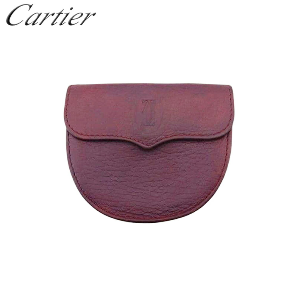 【スプリングセール30％OFF】【中古】 カルティエ コインケース 小銭入れ レディース メンズ マストライン ボルドー レザー Cartier T21811