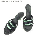 【春の大感謝祭 30％OFF】ボッテガ ヴェネタ サンダル シューズ 靴 #34 ブラック グリーン レザー×ストロー BOTTEGA VENETA 【ボッテガ・ヴェネタ】 t14427s 【中古】