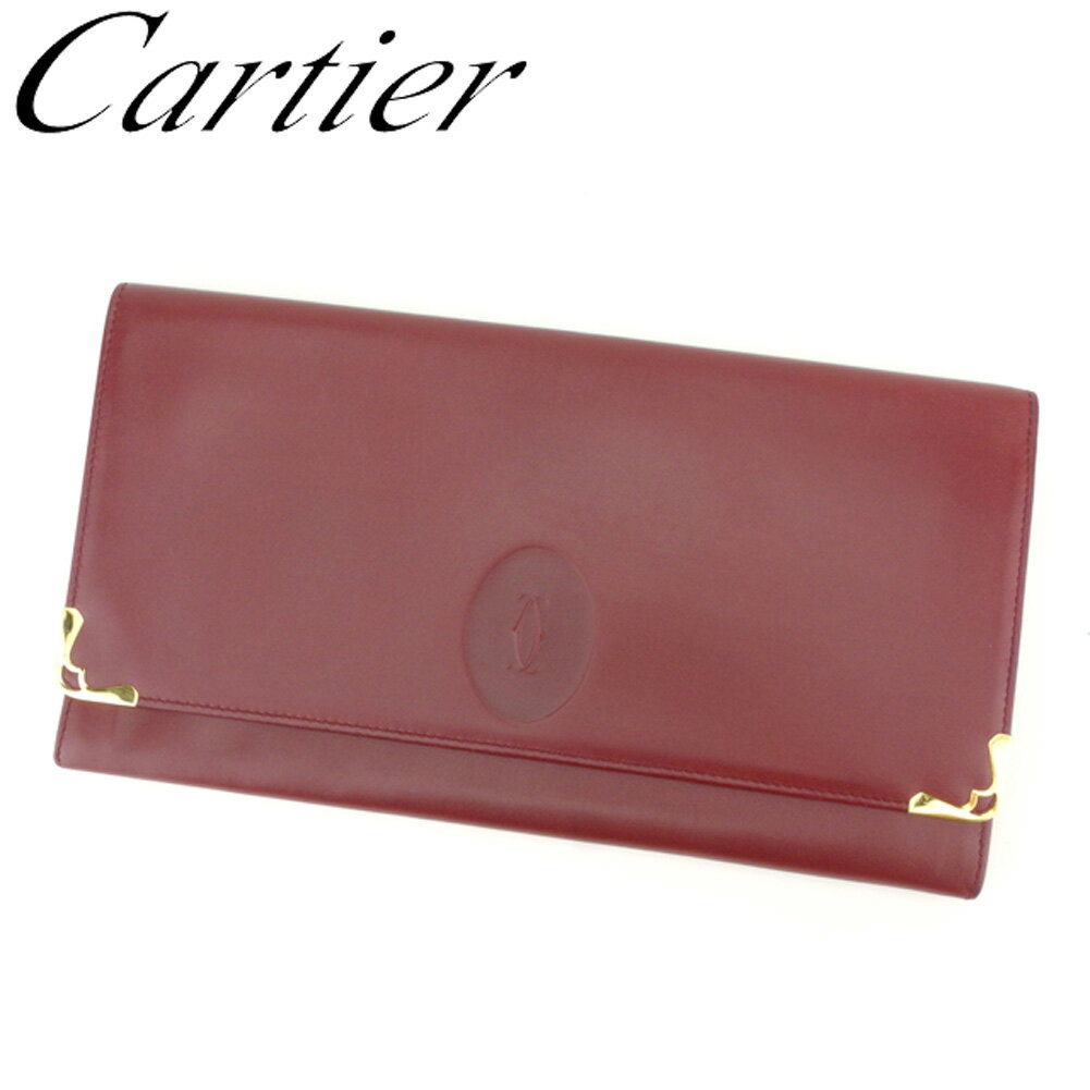 【スプリングセール30％OFF】カルティエ クラッチバッグ バック セカンドバッグ バック マストライン ボルドー レザー Cartier 【カルティエ】 t8606s 【中古】