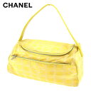 【春の大感謝祭 30％OFF】シャネル CHANEL バニティ ハンドバッグ バック 化粧ポーチ レディース イエロー キャンバス×レザー 【シャネル】 T8796 【中古】