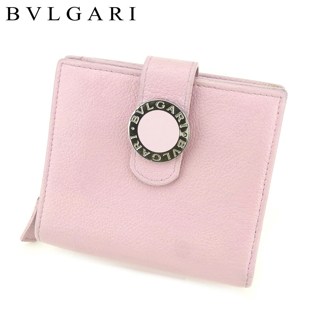 【スプリングセール30％OFF】ブルガリ 二つ折り 財布 ラウンドファスナー ブルガリ ブルガリ ピンク レザー BVLGARI 【ブルガリ】 t8800s 【中古】