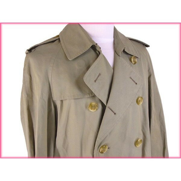バーバリー コート 裏地ノバチェック ロング丈 ♯46SHORTサイズ トレンチ カーキ BURBERRY 【バーバリー】 e1199s 【中古】