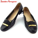 【春の大感謝祭 30％OFF】サルヴァトーレ フェラガモ パンプス シューズ 靴 レディース メンズ ブラック レザー Salvatore Ferragamo 【フェラガモ】 c3780s 【中古】