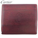 【冬のTHEセール 30%OFF】カルティエ 三つ折り 札入れ ミニ札入れ レディース メンズ マストライン ボルドー レザー Cartier 【カルティエ】 t18570s 【中古】