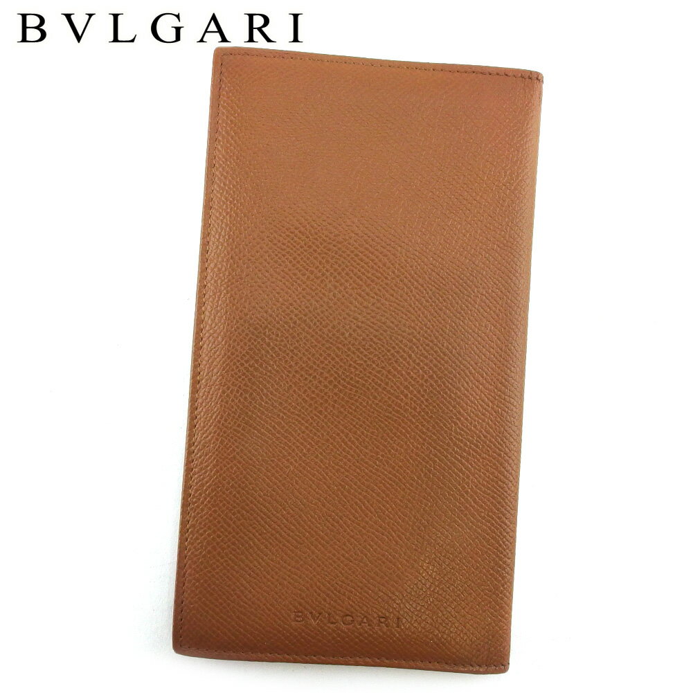 【スプリングセール30％OFF】ブルガリ 長札入れ 札入れ メンズ クラシコ ライトブラウン レザー BVLGARI t19676s 【中古】