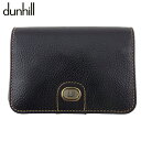 【お買い物マラソン30％OFF】ダンヒル カードケース 名刺入れ メンズ ロゴプレート ブラック ゴールド シルバー レザー dunhill C4321 【中古】