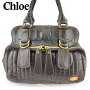 【春の大感謝祭 30％OFF】クロエ トートバッグ ショルダー バッグ レディース ベイ ブラウン ゴールド レザー Chloe C4349 【中古】