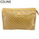 【冬SALE30%OFFクーポン】【中古】 セリーヌ クラッチバッグ レディース メンズ マカダム ベージュ ゴールド PVC×レザー CELINE T21158