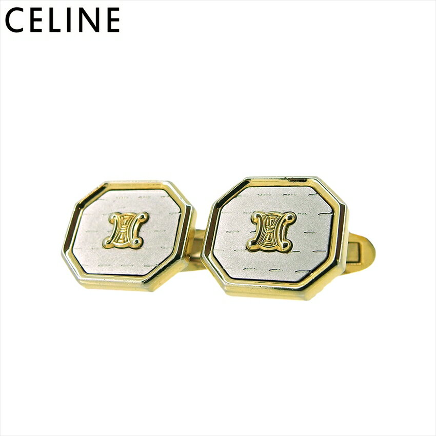 【楽天スーパーSALE 最大50%OFF】【中古】 セリーヌ カフス レディース メンズ ブランドロゴ シルバー ゴールド シルバー×ゴールド素材 CELINE...