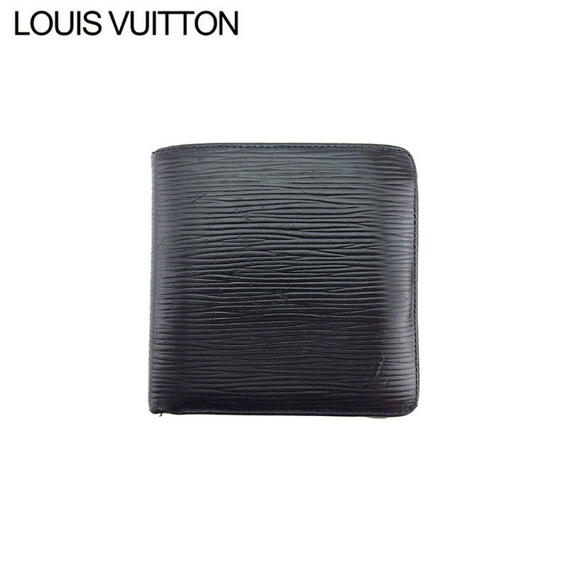 【スプリングセール】【中古】 ルイ ヴィトン 二つ折り 財布 ウォレット エピ ブラック PVC×レザー LOUIS VUITTON P1030