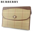 【スプリングセール】バーバリー 書類ケース ドキュメントケース レディース メンズ ブラウン キャンバス×レザー BURBERRY 【バーバリー】 T18085...