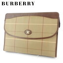 【スプリングセール30％OFF】バーバリー 書類ケース ドキュメントケース レディース メンズ ブラウン キャンバス×レザー BURBERRY 【バーバリー】 t18085s 【中古】