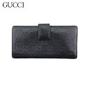 【春の大感謝祭 30％OFF】【中古】 グッチ 長財布 Wホック 財布 メンズ グッチシマ ブラック レザー GUCCI T21832