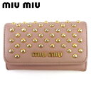 【春の大感謝祭 30％OFF】ミュウミュウ キーケース 6連キーケース レディース スタッズ ピンク ゴールド レザー miu miu 【ミュウミュウ】 c3929s 【中古】