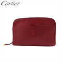 【中古】 カルティエ クラッチバッグ セカンドバッグ バッグ レディース メンズ マストライン ボルドー ゴールド レザー Cartier E16951