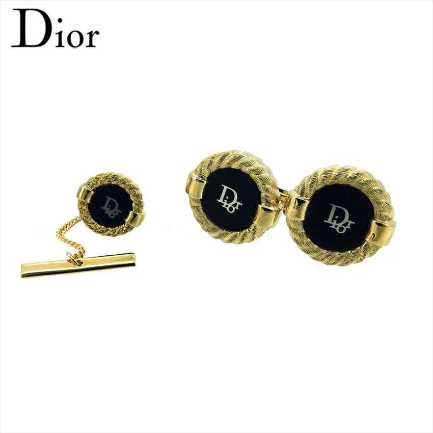 【楽天スーパーSALE 最大50%OFF】【中古】 ディオール カフス タイピン カフリンクス ネクタイピン メンズ ロゴ入り スウィヴル式 タイタック 2アイ...