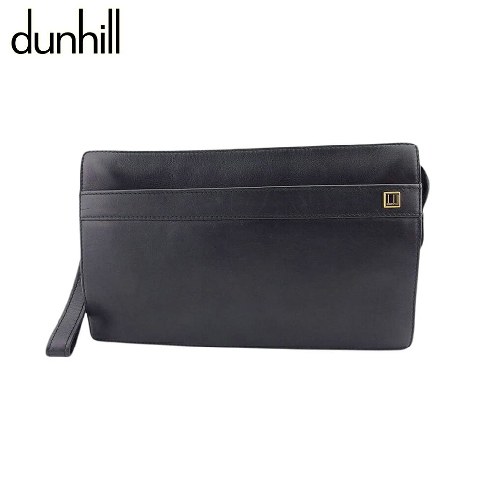 【スプリングセール30％OFF】【中古】 ダンヒル クラッチバッグ セカンドバッグ メンズ可 ブラック レザー dunhill F1923