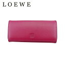 【スプリングセール30％OFF】【中古】 ロエベ 長財布 レディース アナグラム ピンク レザー LOEWE T21880