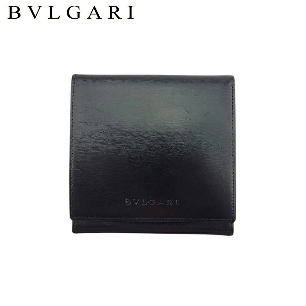 【スプリングセール30％OFF】【中古】 ブルガリ 二つ折り 財布 メンズ可 レザー BVLGARI T21903