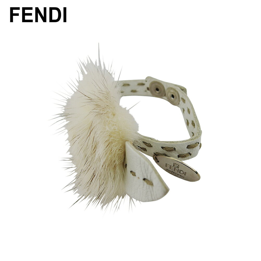 【スプリングセール30％OFF】【中古】 フェンディ ブレスレット メンズ可 ホワイト 白ベージュシルバー FENDI T21915