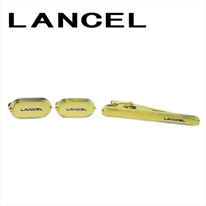 【楽天スーパーSALE 最大50%OFF】【中古】 ランセル カフス タイピン カフリンクス ネクタイピン メンズ ロゴ スウィヴル式 ワニロ式 2アイテムセッ...