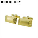 【スプリングセール】【中古】 バーバリー カフス カフリンクス メンズ スウィヴル式 チェック ゴールド ゴールド金具 BURBERRY Q760