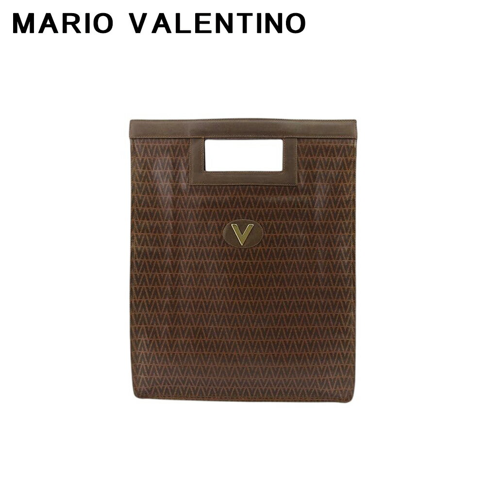 【スプリングセール30％OFF】【中古】 マリオ ヴァレンティノ ハンドバッグ メンズ可 ブラウン PVC×レザー MARIO VALENTINO C4512