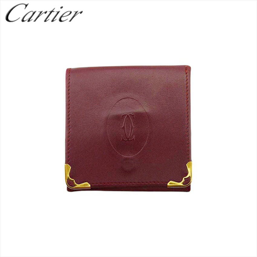 【スプリングセール30％OFF】【中古】 カルティエ コインケース 小銭入れ メンズ可 マストライン ボルドー レザー Cartier H941