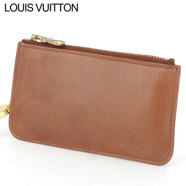 【中古】 ルイ ヴィトン コインケース キーケース レディース メンズ ポシェットクレ LVロゴ ブラウン ゴールド レザー Louis Vuitton L3011