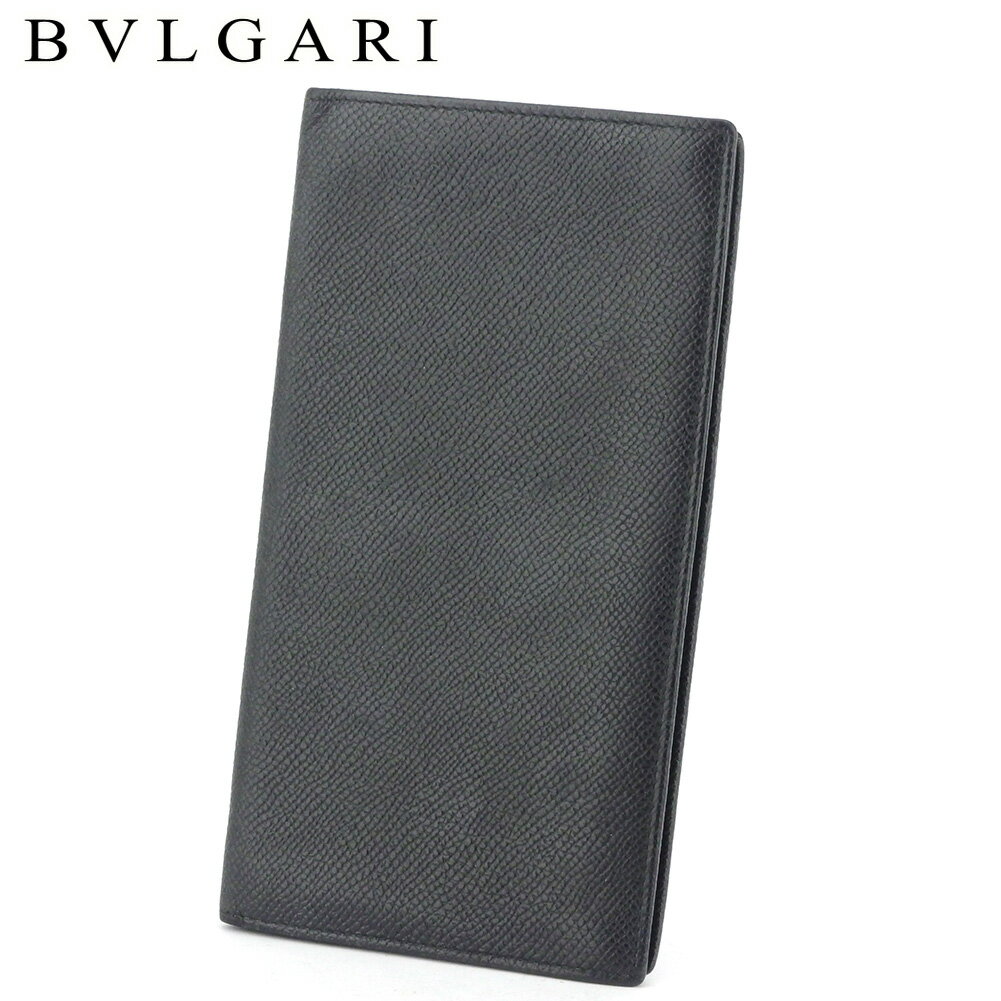 【スプリングセール30％OFF】ブルガリ 長札入れ 札入れ メンズ クラシコ ブラック レザー BVLGARI 【ブルガリ】 T17949 【中古】