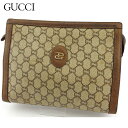 【スプリングセール】グッチ クラッチバッグ バック セカンドバッグ バック レディース メンズ オールドグッチ GGプラス ブラウン ベージュ PVC×レザー ...