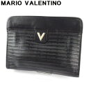 【冬のTHEセール 30%OFF】マリオ ヴァレンティノ クラッチバッグ バック セカンドバッグ バック レディース メンズ Vマーク ブラック シルバー ゴールド レザー MARIO VALENTINO l3274s 【中古】