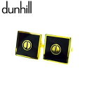 【スプリングセール】ダンヒル カフス カフリンクス メンズ スクエアフォルム dマーク ゴールド ブラック ゴールド金具 dunhill T18886 【中古】