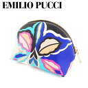 【スプリングセール】エミリオ プッチ ポーチ 化粧ポーチ レディース プッチ(柄) ブルー ピンク ベージュ系 PVC EMILIO PUCCI t18889s...