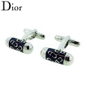 【スプリングセール】ディオール カフス カフリンクス メンズ スウィヴル式 CD柄 シルバー ネイビー シルバー金具 Dior 【ディオール】 T18928 【...