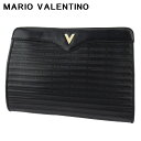 【冬のTHEセール 30%OFF】マリオ ヴァレンティノ クラッチバッグ セカンドバッグ バッグ レディース メンズ Vマーク ブラック ゴールド シルバー レザー MARIO VALENTINO l3322s 【中古】