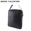 【冬のTHEセール 30%OFF】【中古】 マリオ ヴァレンティノ ショルダーバッグ 斜めがけショルダー バッグ レディース メンズ ロゴボーダー ブラック ゴールド レザー MARIO VALENTINO T19364