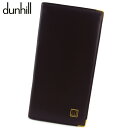 【春の大感謝祭 30％OFF】ダンヒル 長札入れ 札入れ メンズ ロゴプレート ブラウン ゴールド レザー dunhill l3565s 【中古】