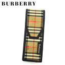 【スプリングセール30％OFF】バーバリー ペンケース ケース レディース メンズ チェック ベージュ系 ブラック キャンバス×レザー BURBERRY t19768s 【中古】