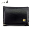 【スプリングセール】【中古】 ダンヒル 定期入れ カードケース メンズ ブラック レザー×ゴールド素材 dunhill T21740