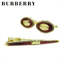 【スプリングセール】【中古】 バーバリー カフス・タイピン アクセサリー メンズ ボルドー×ゴールド BURBERRY T21192