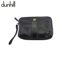 【スプリングセール】【中古】 ダンヒル クラッチバッグ セカンド バッグ メンズ ロゴプレート ブラック ゴールド レザー dunhill L4169