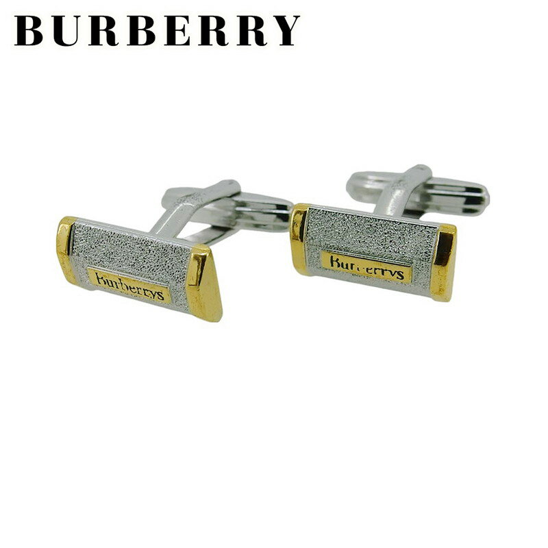 【楽天スーパーSALE 最大50%OFF】【中古】 バーバリー カフス カフリンクス メンズ スウィヴル式 ロゴ シルバー ゴールド シルバー&ゴールド金具 B...