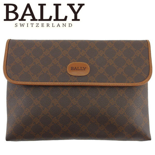 【ブラックフライデー21％OFFクーポン】【中古】 バリー クラッチバッグ セカンドバッグ ダークブラウン×ブラウン PVC×レザー BALLY L4461 ブランド ハイブランド ヴィンテージ 送料無料